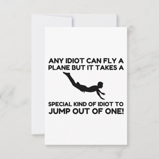 IDIOT SKYDIVING BEDANKKAART (Voorkant)