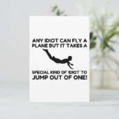 IDIOT SKYDIVING BEDANKKAART (Staand voorkant)