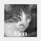 "Idiots" Crabby Cat Magnet (Devant)