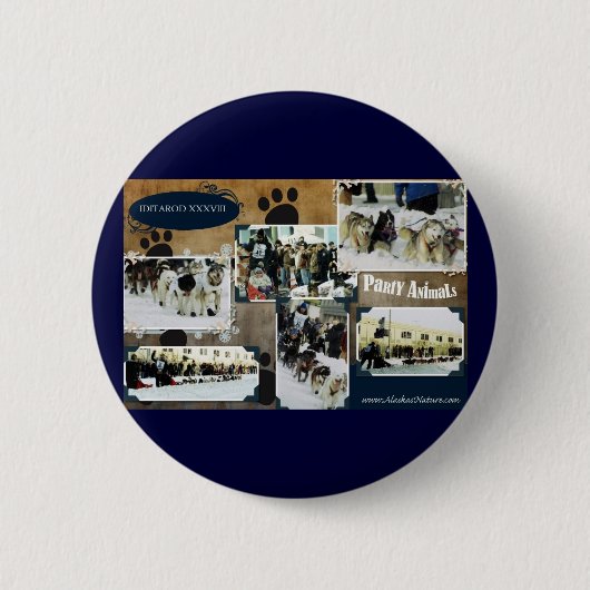 Iditarod 2010 ronde button 5,7 cm (Voorkant)