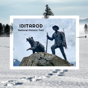 Iditarod Trail, Seward naar Nome Trail Mile Nul  Briefkaart