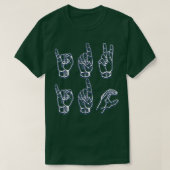 IDK and IDC American Sign Language T-shirt (Design voorkant)