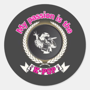 Idol Singing Passion KPop Music Fan Art Design Ronde Sticker