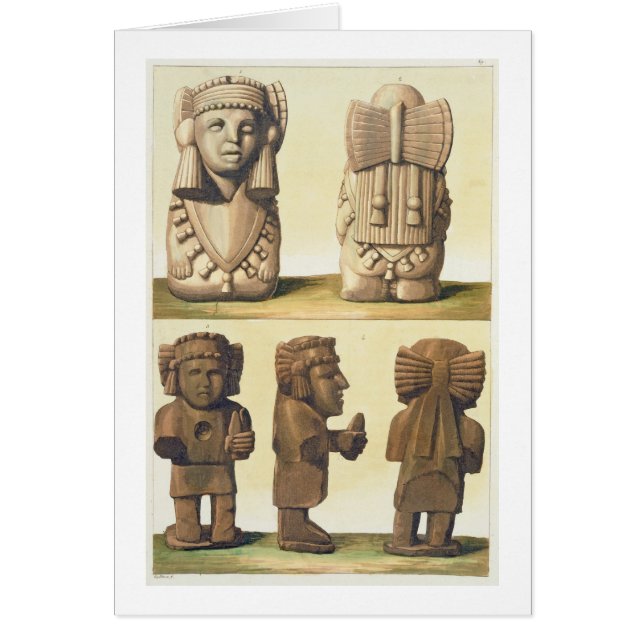 Idoles aztèques, Mexique (lithographie de couleur) (Devant)