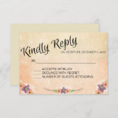 IDP1-menu waterverf-weddenschapskaart RSVP Kaartje (Voorkant / Achterkant)