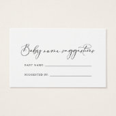 Idyllique calligraphie Baby Name Suggestions Card (Devant)