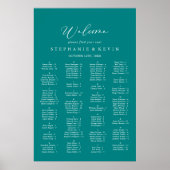 Idyllique Stylish Turquoise Alphabétique Tableau d (Devant)