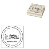 Idyllisch Boerderij Stempel met Silo, Barn en Bome (Gestempeld)