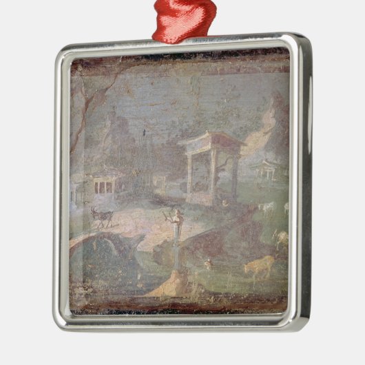 Idyllisch landschap, uit het Herculaneum, Metalen Ornament (Links)