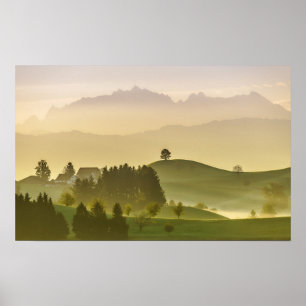Idyllisch landschap   Zwitserland, Säntis Poster