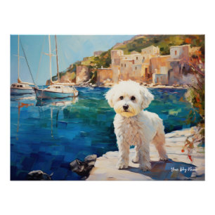 Idyllisch mediterraan stadje, Maltezer Hond 02 - G Perfect Poster