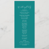 Idyllische Blauwgroen bruiloft voor kalligrafie Programma (Achterkant)