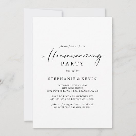 Idyllische stijlvolle Calligrafie Housewarming Par Kaart (Voorkant)