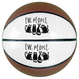 Ie Mensen Grappig Meowende Zwarte Katten Basketbal