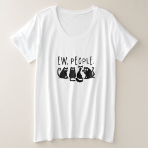 Ie Mensen Grappig Meowende Zwarte Katten  Grote Maat T-shirt
