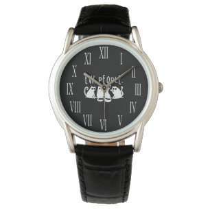 Ie Mensen Grappig Meowy Zwarte Katten  Horloge