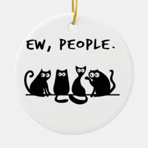 Ie Mensen Grappig Meowy Zwarte Katten Keramisch Ornament