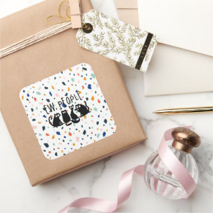 Ie Mensen Grappig Meowy Zwarte Katten Vierkante Sticker