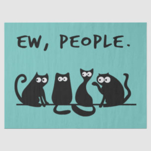 Ie Mensen Grappig Miauwende Zwarte Katten Tissuepapier