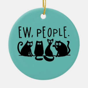 Ie Mensen Grappige Poezen Zwarte Katten Keramisch Ornament