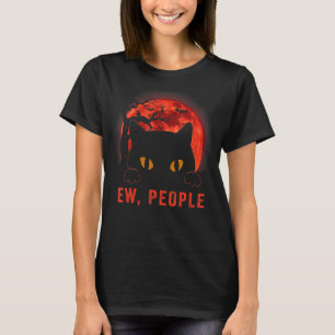 Ie Mensen Grappige Zwarte Kat Boze Ogen Meowy Kitt T-shirt