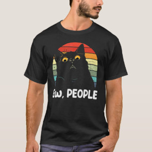 Ie mensen Zwarte Kat voor vrouwen mannen leuk kat T-shirt