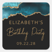 Ieder jaar Blauwgroen goud in de vorm van een chro Vierkante Sticker (Voorkant)