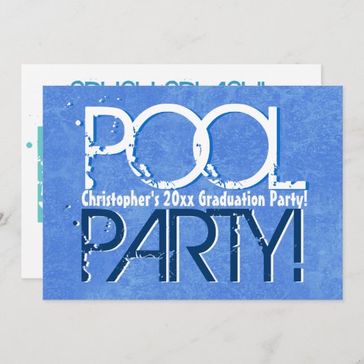 Ieder jaar klasse Afstuderen Pool Party Kaart (Voorkant / Achterkant)