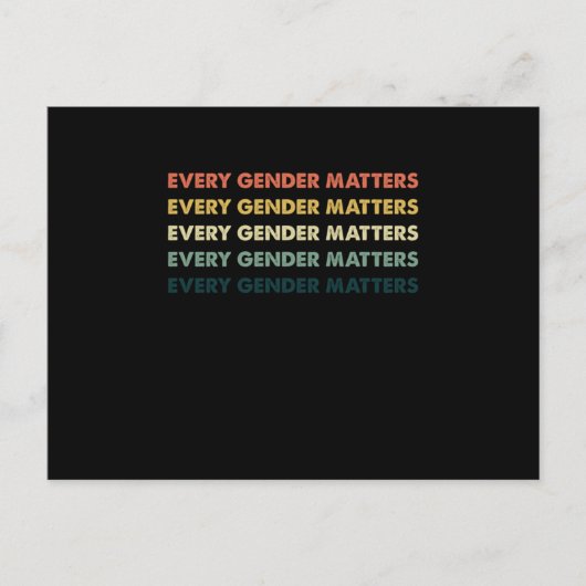 Iedere gendergelijkheid Sociale rechtvaardigheid M Briefkaart (Voorkant)