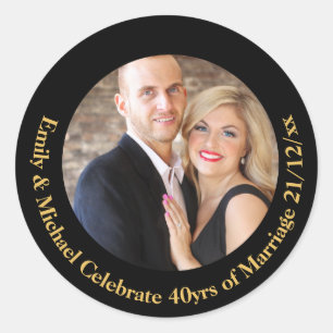 IEDERE Jubileum Black Gold Marble PHOTO Ronde Sticker