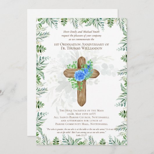 IEDERE Jubileum Uitnodiging Rustisch hout (Voorkant / Achterkant)