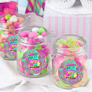 IEDERE LEEFTIJD 90-jarige verjaardagsfeestjes met  Ronde Sticker