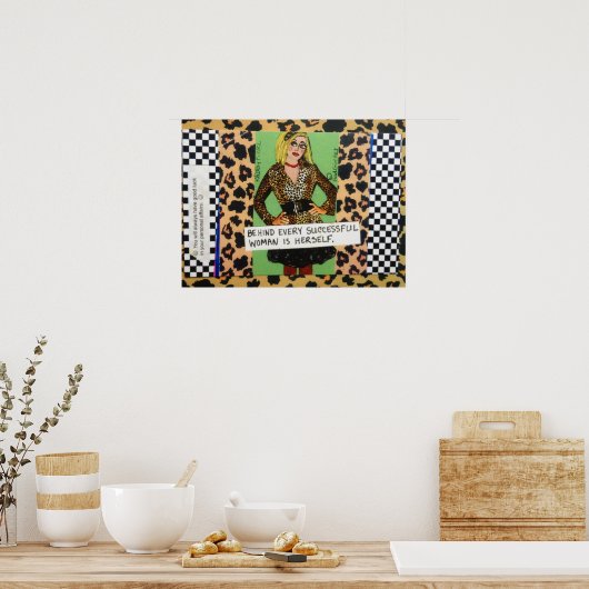IEDERE SUCCESVOLLE VROUW WORDT HIERDOOR ACHTER pos Poster (Keuken)