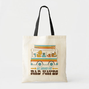 Iedereen aan boord voor Rad Waves Tote Bag