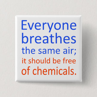 Iedereen ademt dezelfde lucht; vierkante button 5,1 cm