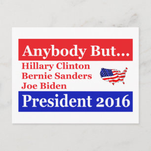 Iedereen behalve Hillary, biden, sanders Briefkaart