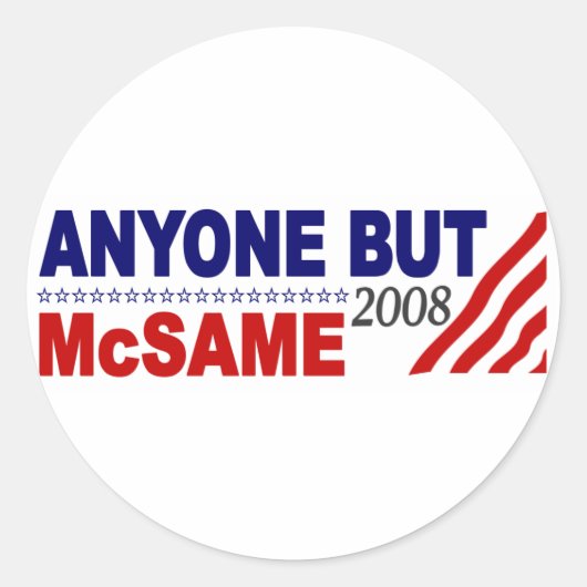 Iedereen behalve McSame Ronde Sticker (Voorkant)