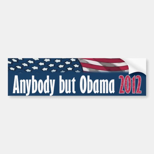 Iedereen behalve Obama 2012 Bumpersticker (Voorkant)