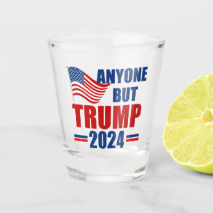 Iedereen behalve Trump 2024 grappig politiek Shot Glas