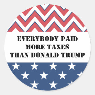 Iedereen betaalde meer belastingen dan Donald Trum Ronde Sticker
