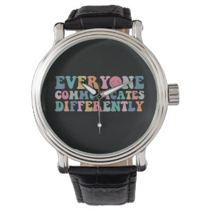Iedereen Communiceert Anders Autisme Bewustzijn Horloge