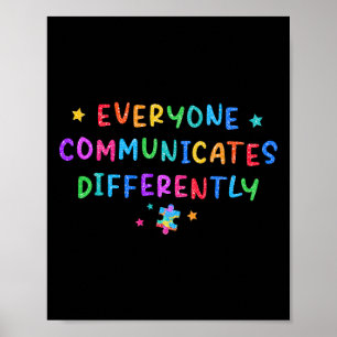 Iedereen Communiceert Anders Autisme Bewustzijn Poster