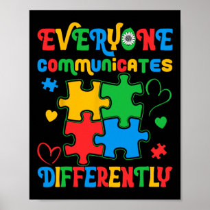 Iedereen Communiceert Anders Autisme Bewustzijn Poster