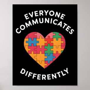 Iedereen Communiceert Anders Autisme Bewustzijn Poster