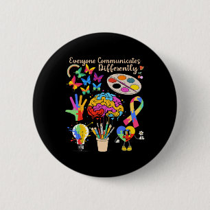 Iedereen Communiceert Anders Autisme Maand Acc Ronde Button 5,7 Cm