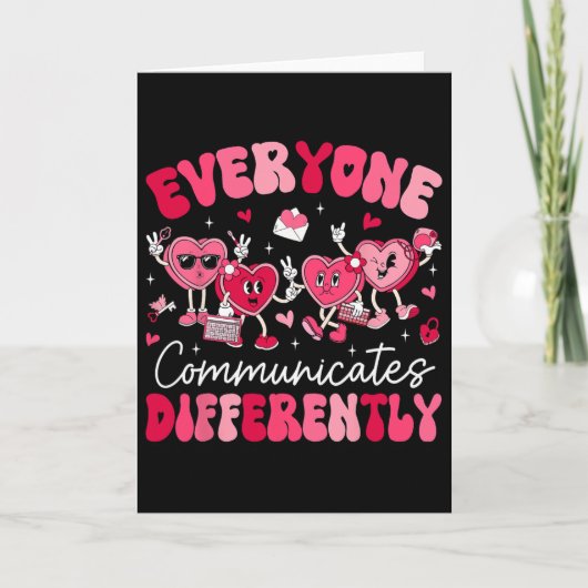 Iedereen Communiceert Anders Autisme Valentijn Kaart (Voorkant)