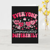 Iedereen Communiceert Anders Autisme Valentijn Kaart (Gele Bloem)
