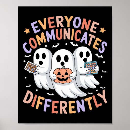 Iedereen Communiceert Anders Halloween Autisme Poster (Voorkant)