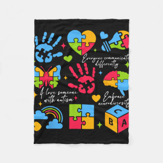Iedereen communiceert anders Neurodiversiteit P Fleece Deken