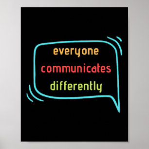 Iedereen communiceert op een andere manier, klik poster